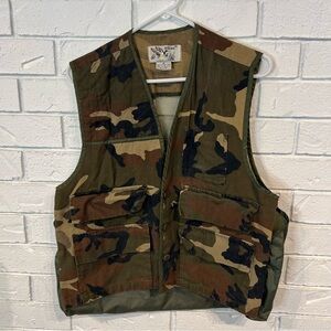 Vintage Duck Bay Camouflage Hunting Vest Mens M
